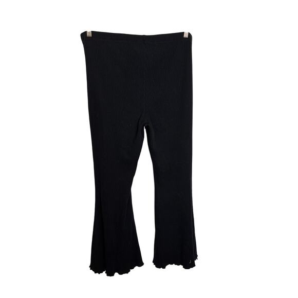 Aerie Pants Womens XXL Kick-It Ribbed High Waisted Super Flare Black - Picture 2 of 5